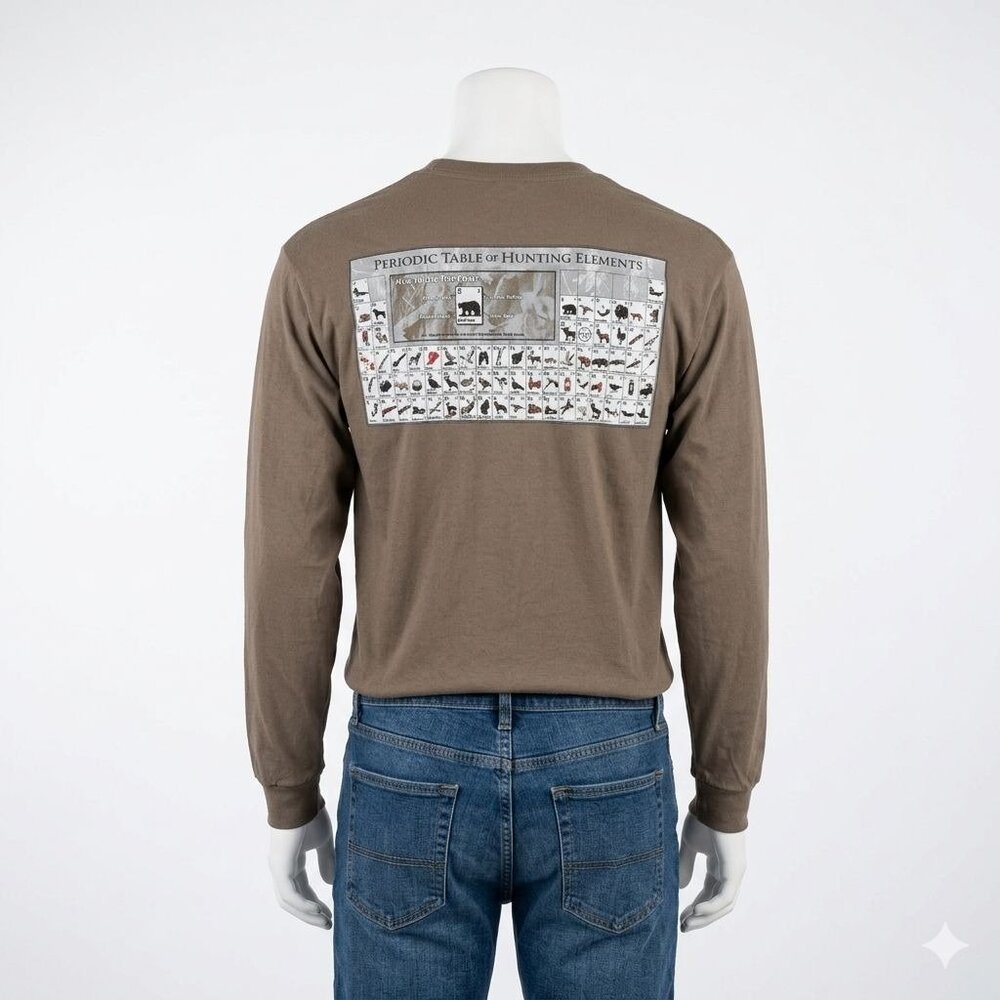 Columbia Periodic Table Hunting Graphic Long Sleeve T Shirt LT Brown Gorpcore
